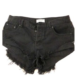 Black denim cutoffs from One Teaspoon.